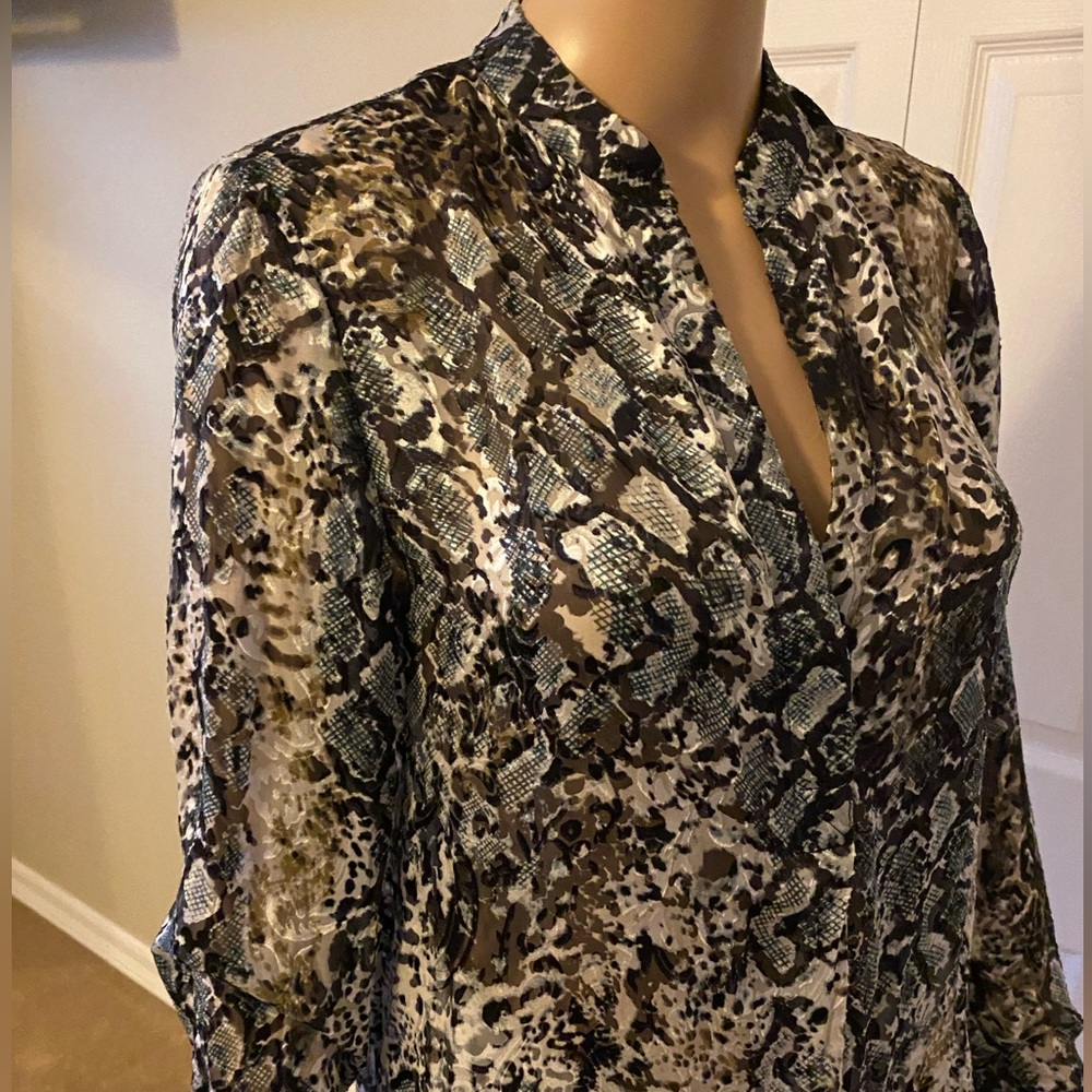 NWT Alice + Olivia Silk Blend Burnout Blouse S